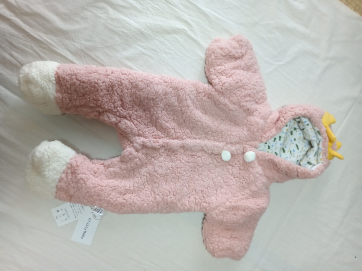 12883 ★★ De Bi Qiu Baby もこもこカバーオール ベビー服 新品 ピンク拍卖