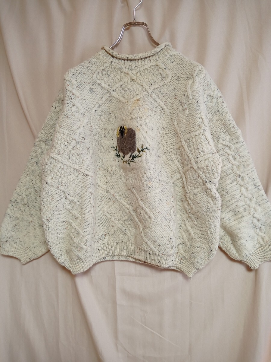 12975 ★★ ACORN アニマル刺繍ニット・セーター 長袖 サイズL 拍卖