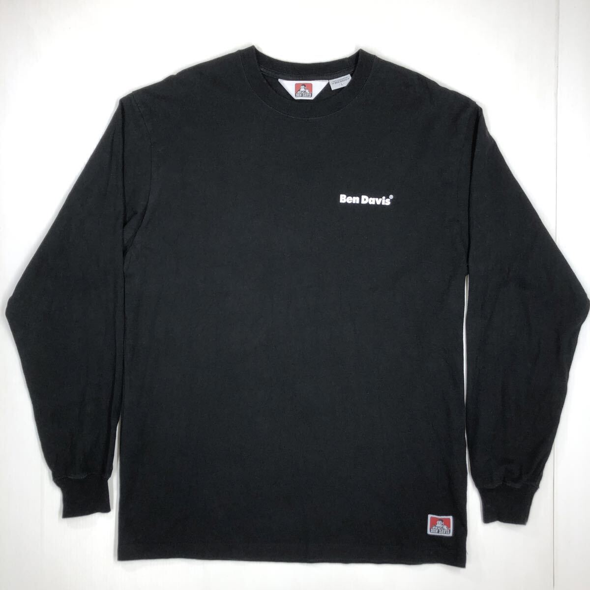 BEN DAVIS ベンデイビス 長袖Tシャツ ロンT プリント 黒 メンズ Lサイズ 510-5拍卖