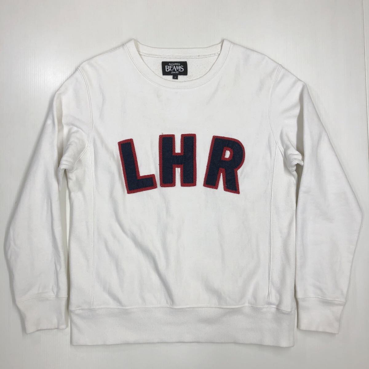 BEAMS ビームス スウェットトレーナー ホワイト メンズ Sサイズ 510-9拍卖