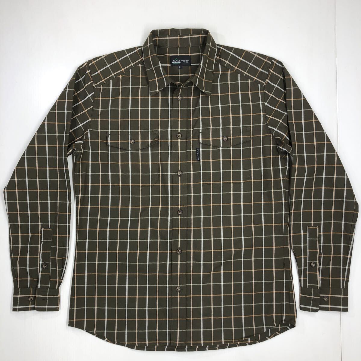 TARASBOULBA タラスブルバ 長袖シャツ チェック柄 アウトドア メンズ Lサイズ アシックス 510-47拍卖