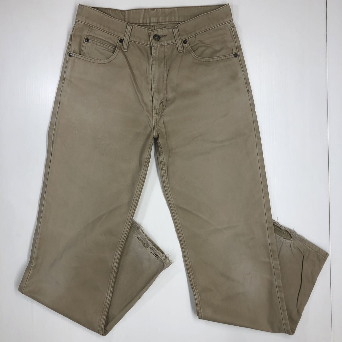 LEVI'S 502 リーバイス チノパン 牛革パッチ W31 ベージュ 510-50拍卖