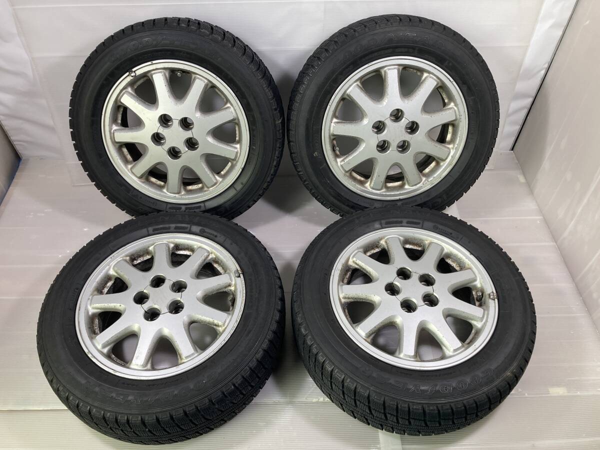 【A115】185/65R15 GOODYEAR ICENAVI (グッドイヤー アイスナビ) 2004年製 スタッドレスタイヤ&トヨタホイール 4本セット拍卖