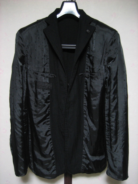 美品☆15AW コムデギャルソン オム 製品染 ジャケット 黒 S / 縮絨shirt PLUS ジュンヤ homme ganryu BLACK COMME des GARCONS拍卖