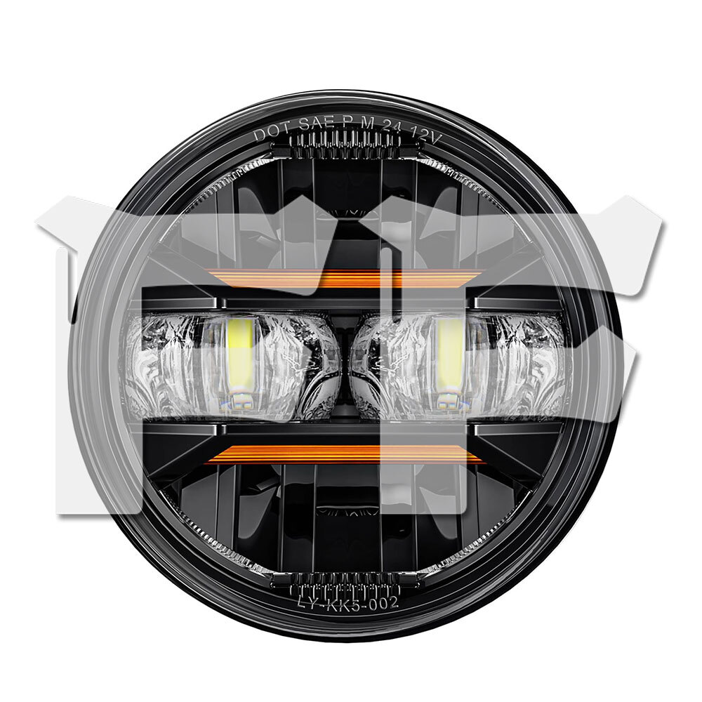 5.75インチ ハーレーダビッドソン ロードグライド LED ヘッドライト デュアルキット ブラック パーツ オートバイ 1セット拍卖