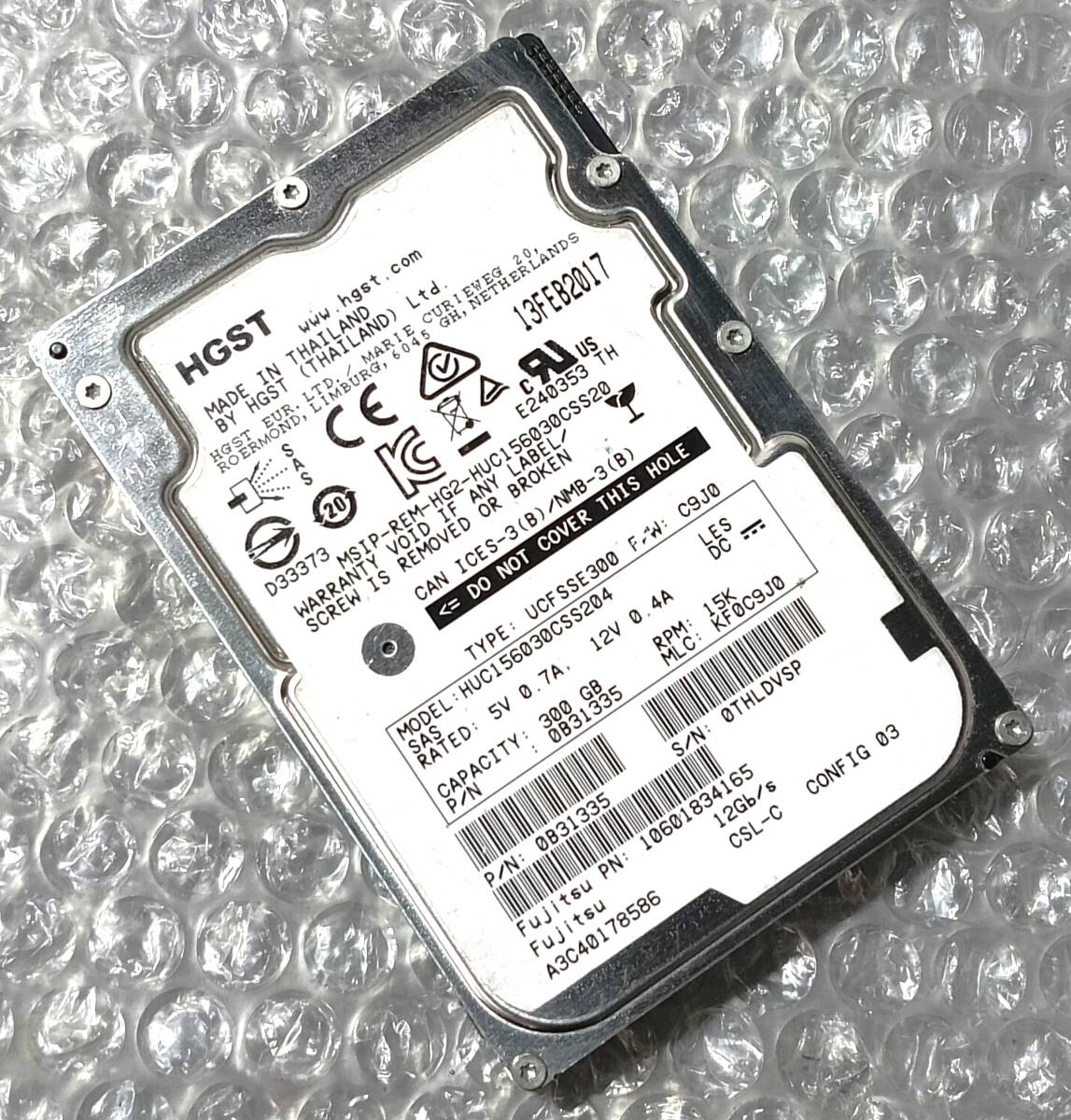 【中古パーツ】 2.5インチ HGST HUC156030CSS204 300GB 15K SAS HDD 正常/健康品 1台■ SAS3244拍卖