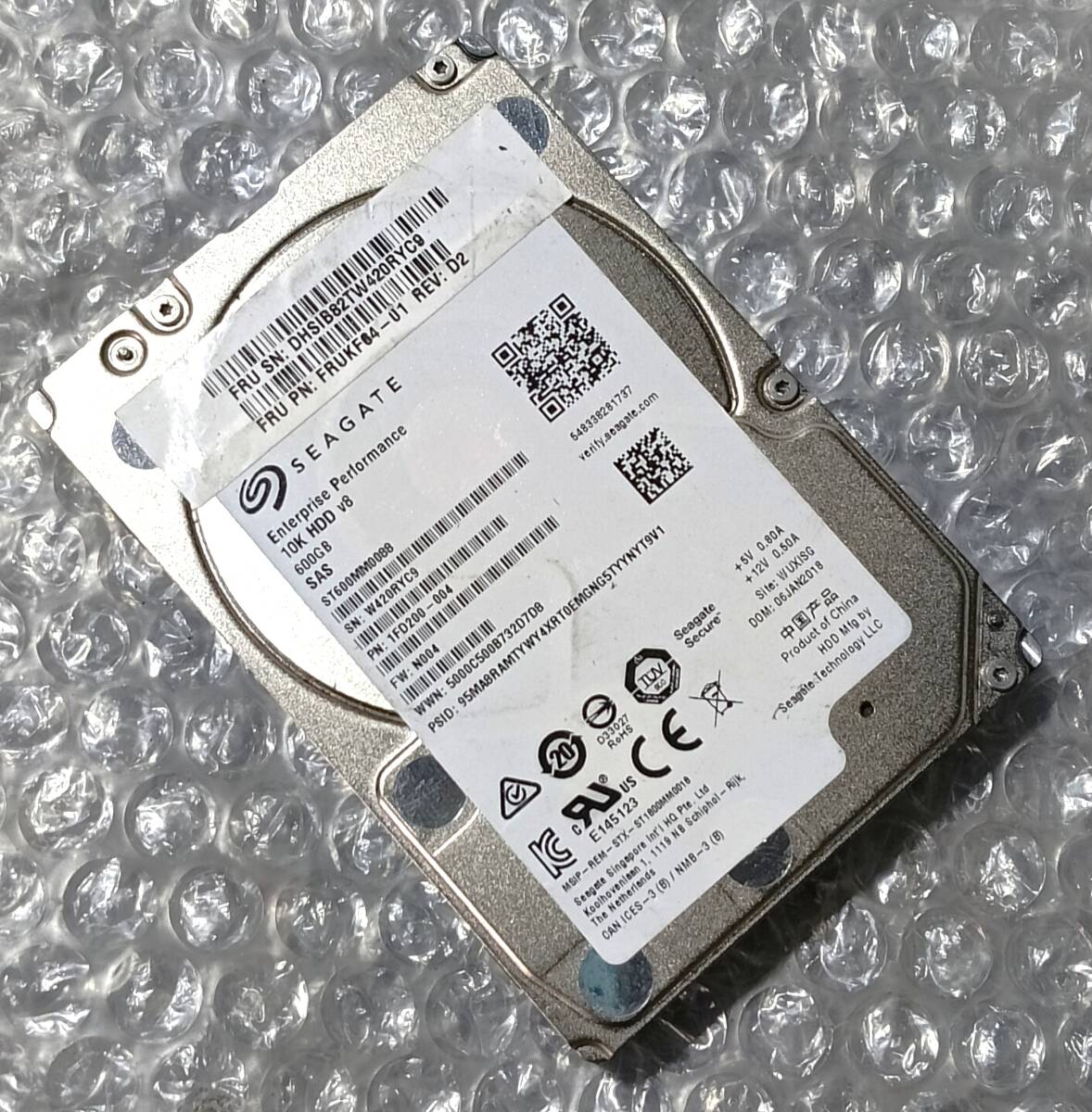 【中古パーツ】 2.5インチ seagate ST600MM0008 10K 600GB SAS HDD 正常/健康品 1台■ SAS3239拍卖