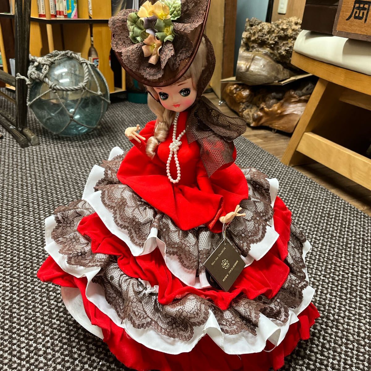 スキヨ人形研究所 カスタムドール 赤と茶色のドレス 美品 昭和レトロ 当時物 アンティーク 女の子拍卖