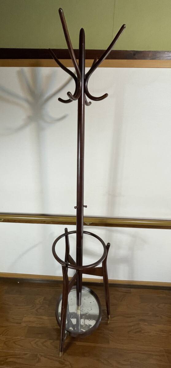 秋田木工 ヴィンテージ ポールハンガー 曲木 コート掛け 帽子掛 傘立て拍卖