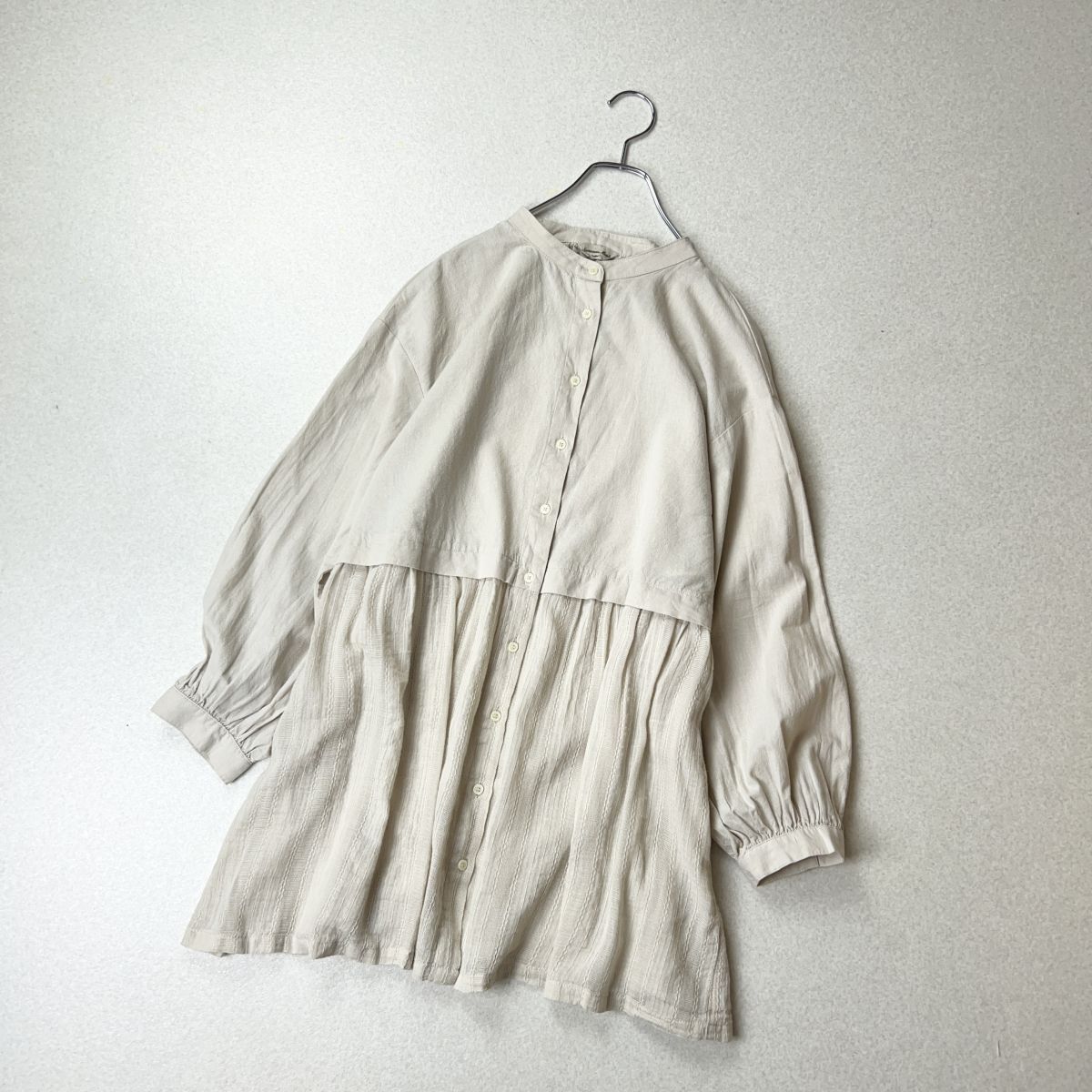 samansa mos2 サマンサモスモス バンドカラー レイヤー風 チュニック ブラウス拍卖