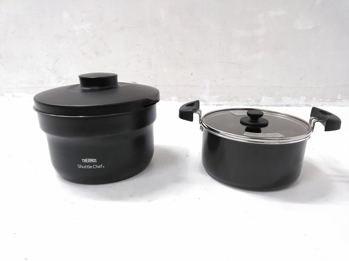 ◆ THERMOS サーモス Shuttle chef シャトルシェフ 真空保温調理器 2.8L KBJ-3000 ブラック 1028-302A 〒@80 ◆拍卖