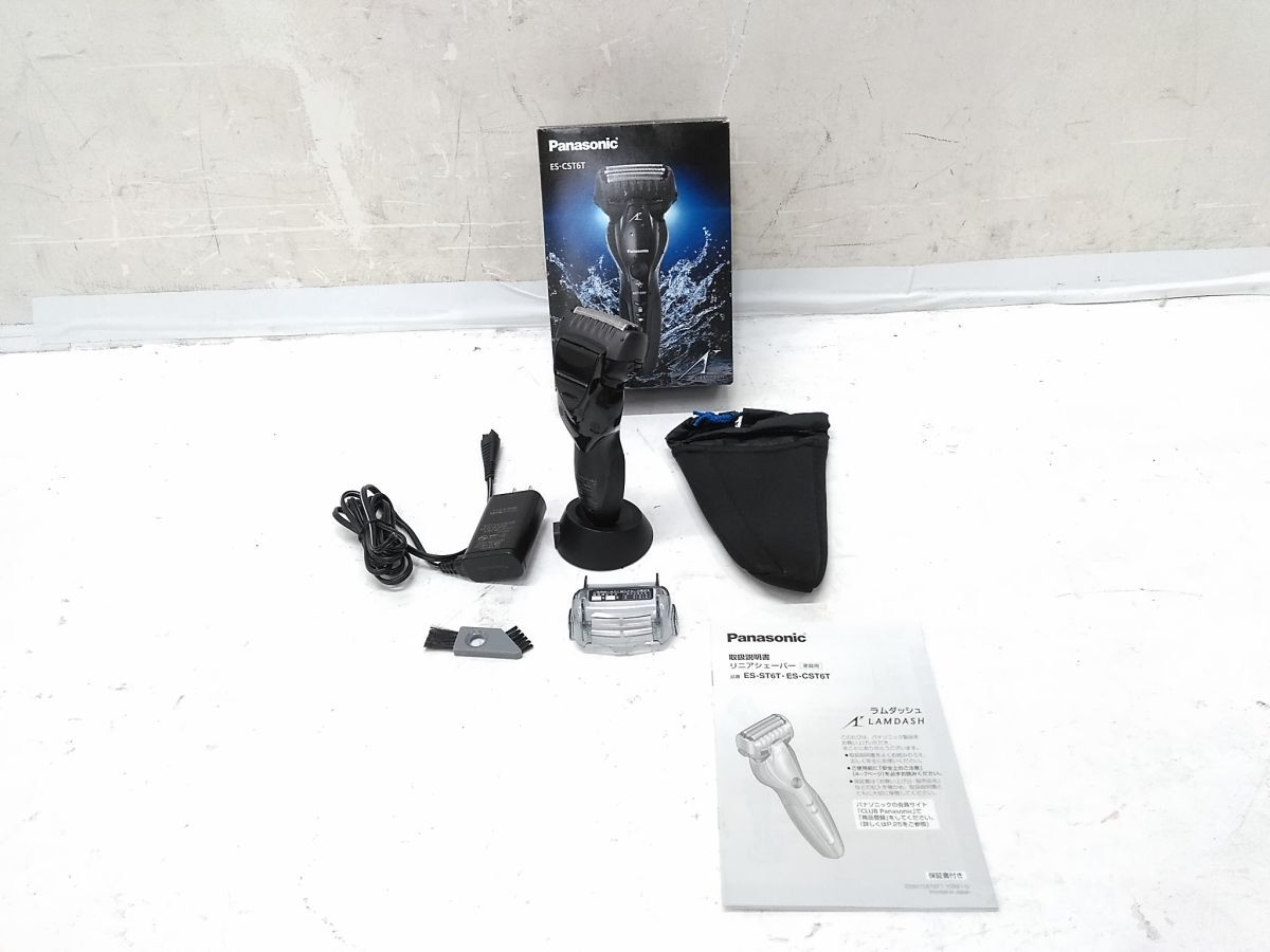 ●動作品 Panasonic パナソニック ラムダッシュ ES-CST6T-R 髭剃り 電気シェーバー 3 枚刃 水洗い可 ポーチ付 1029-304A @60 ●拍卖
