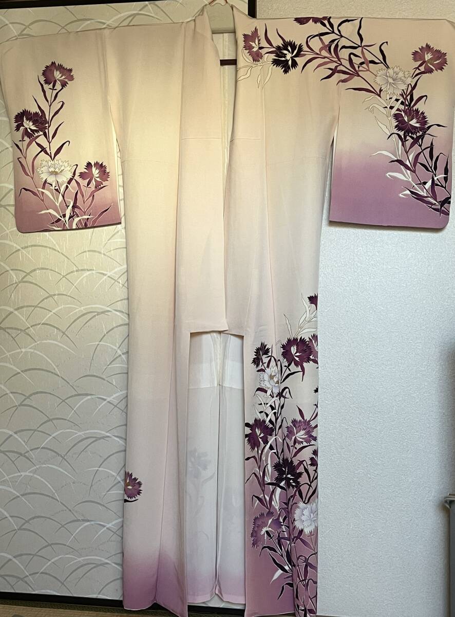 訪問着 正絹 上品 特注で染めたもの 襦袢付き拍卖