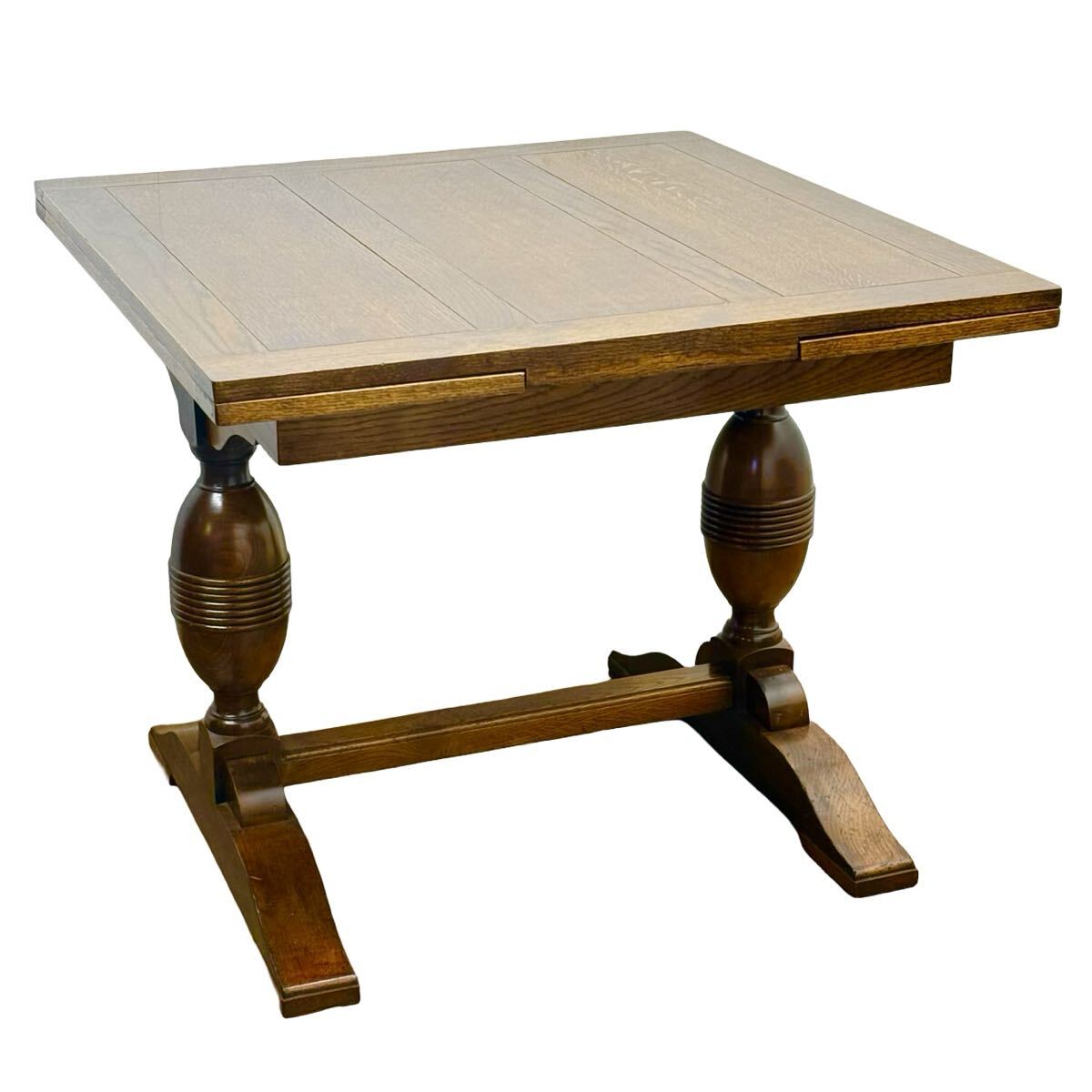 ◯Lloyd's Antiques ロイズアンティーク ドローリーフテーブル 伸長式 ダイニング バルボスレッグ 英国 イギリス オーク材 兵庫県姫路市発拍卖