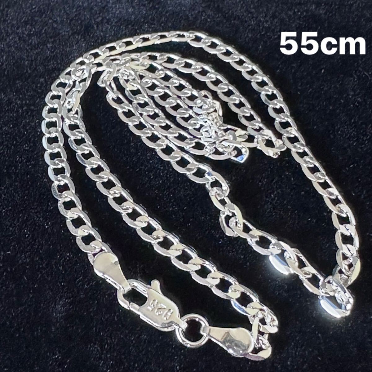 シルバー925 喜平チェーンネックレス 長さ:55cm 幅:3mm 925刻印拍卖