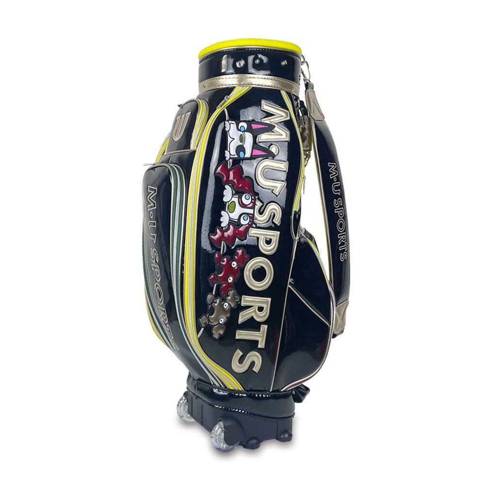新入荷 MU SPORT ミエコ ウエサコ ゴルフ キャディバッグ スタンド型 PU 男女兼用  ブラック sS0343拍卖