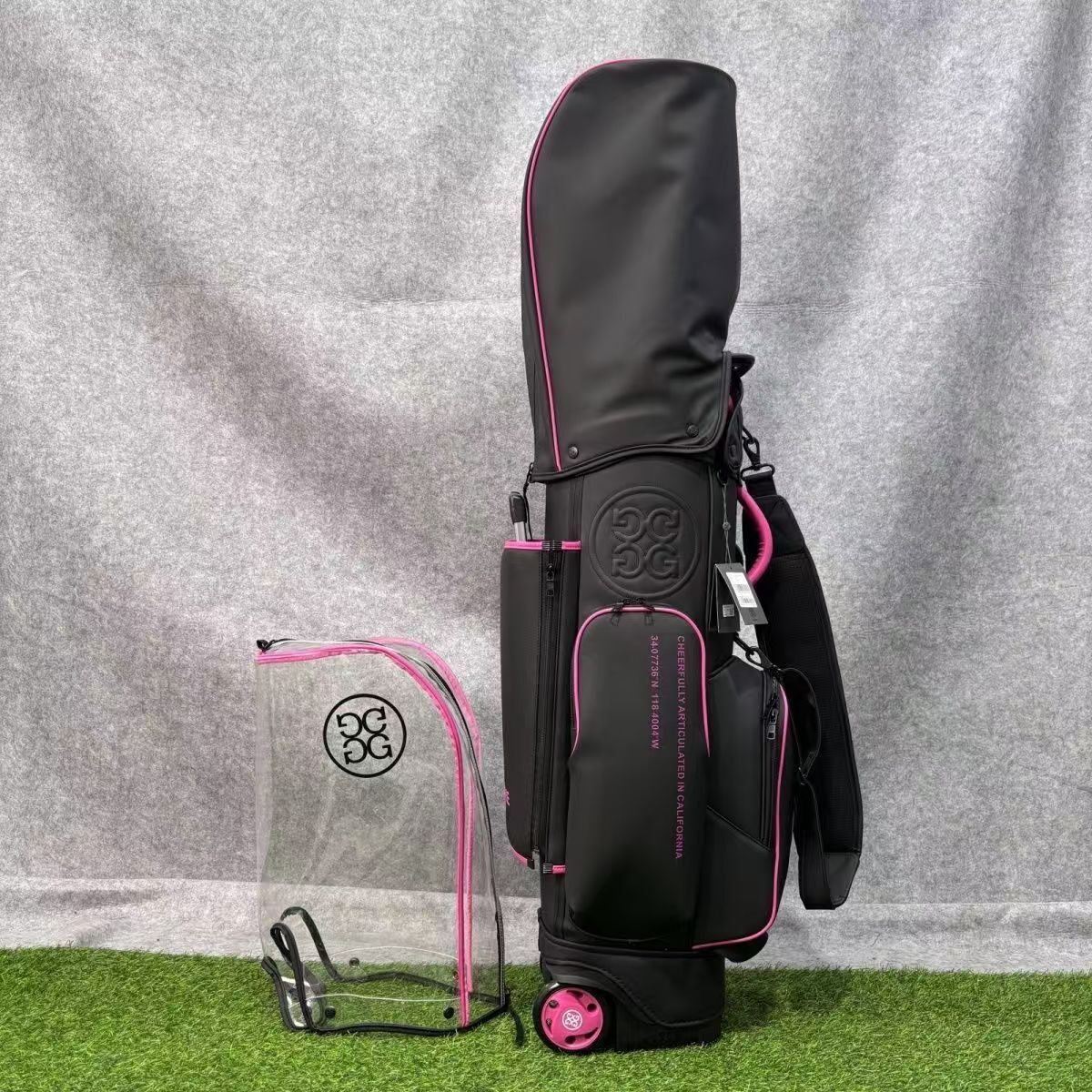 ジーフォア G/FORE ゴルフ キャディバッグ フード1つのみ キャスター付き クリアフードなし 4ウェイ ブラック sk0447-7拍卖