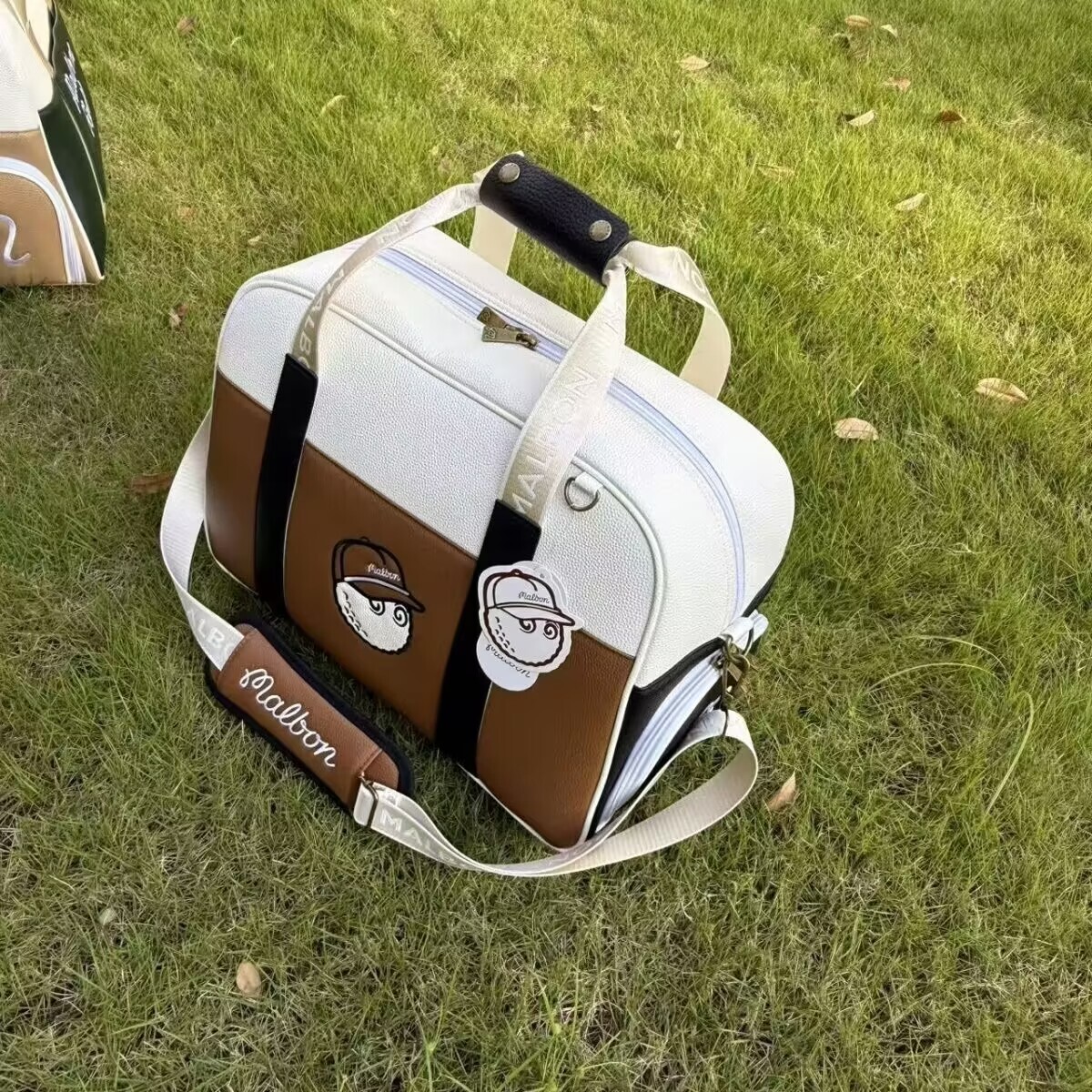 マルボンゴルフ malbon ゴルフ ボストンバッグ 軽量 ブラウン 10ss0378拍卖