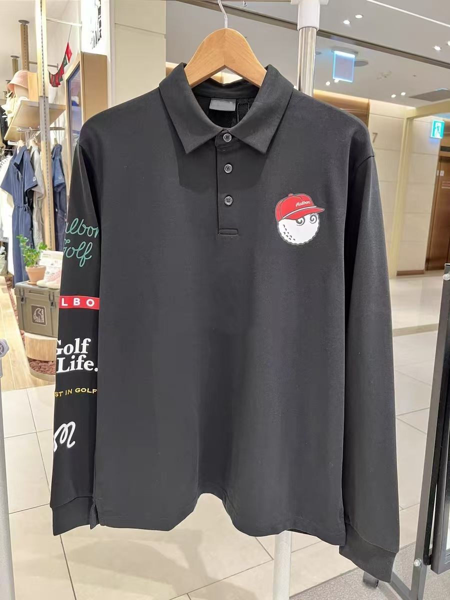 マルボンゴルフ malbon ゴルフ ポロシャツ 長袖シャツ  メンズ スポーツ s~2xl サイズ選択可能  ブラック 9ss0361拍卖