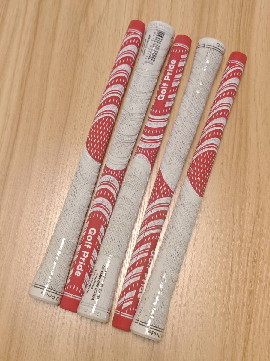 ゴルフプライド グリップ ゴルフ MCC Whiteout 部品 5本セット レッド バックラインあり 10-sk0462 セール拍卖