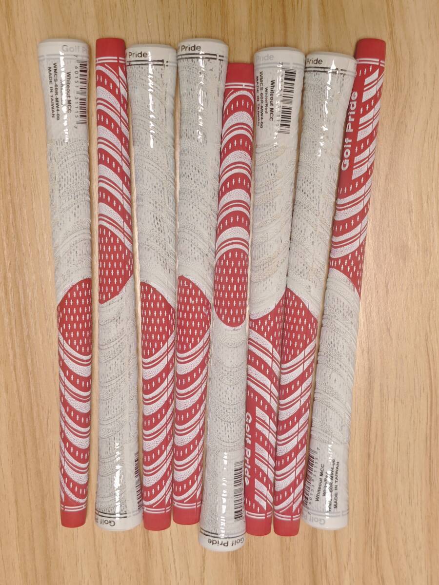 ゴルフプライド グリップ ゴルフ MCC Whiteout 部品 8本セット レッド バックラインあり 10-sk0464 セール拍卖