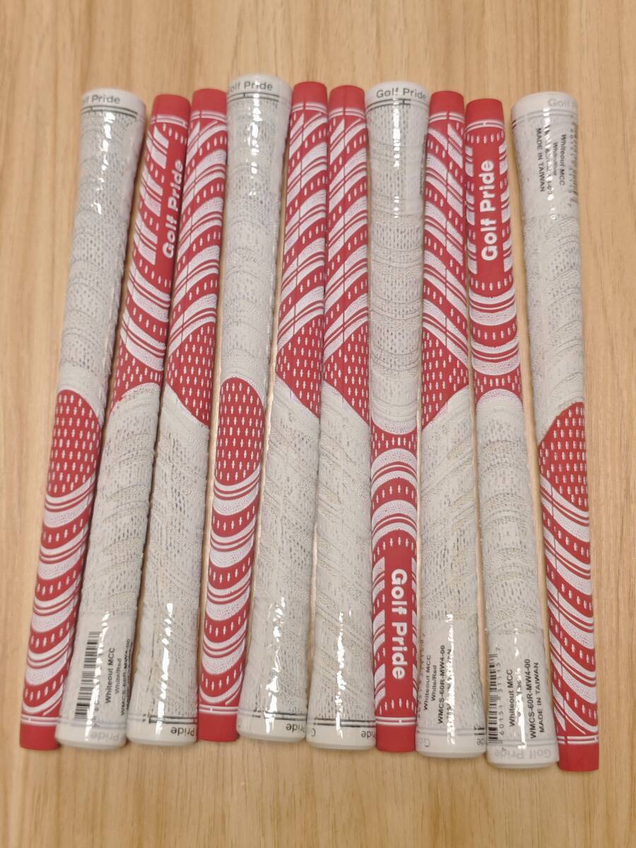 ゴルフプライド グリップ ゴルフ MCC Whiteout 部品 10本セット レッド バックラインあり 10-sk0465 セール拍卖
