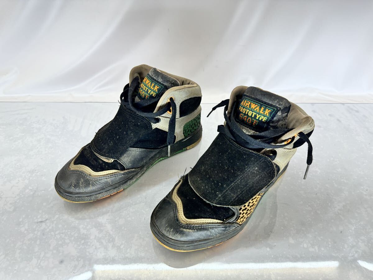【 26.5cm 】 AIRWALK エアウォーク Prototype 540°F オリジナル 80s ヴィンテージ 激レア スケートシューズ 8 1/2 黒×白 拍卖