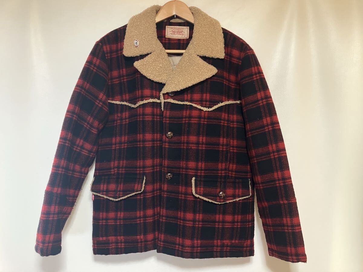 Mサイズ Levi’s リーバイス 70534 レッド 赤 ボア ジージャン デニムジャケット ビンテージ USED 美品 拍卖