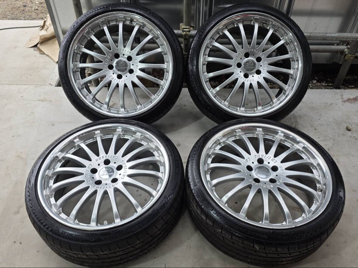 ♯118 カールソン 1/16RS PCD120 5H 9J+30 LS460 LS600h 40アルファード ヴェルファイア コンチバリ溝タイヤ 245/35R21 美品♪ Carlsson LS拍卖