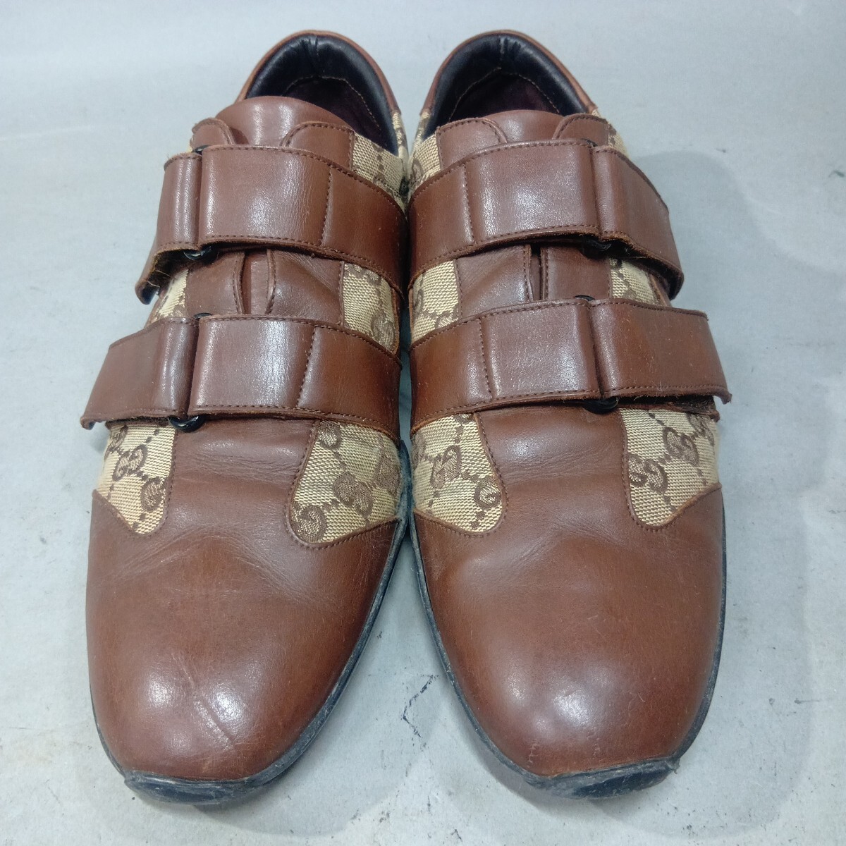 B2269 イタリア製 GUCCI グッチ GGキャンバス×レザー ドライビングシューズ ビジネスシューズ トムファード期 ブラウン 28.0cm?不明拍卖