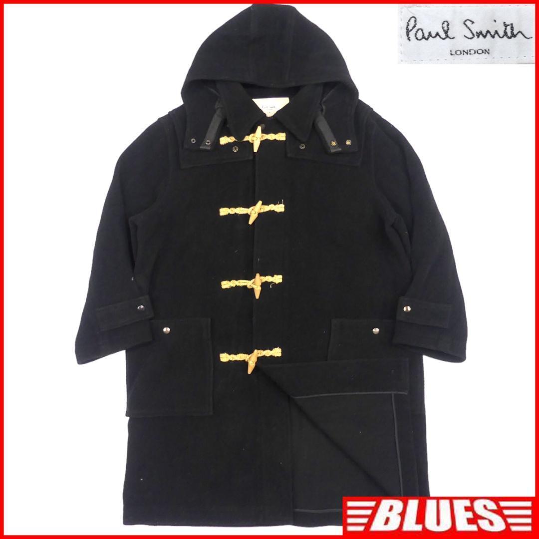 即決★Paul Smith★メンズL ダッフルコート ポールスミス 黒 ウール ロングコート 通勤 ジャケット 通学 トグルボタン拍卖