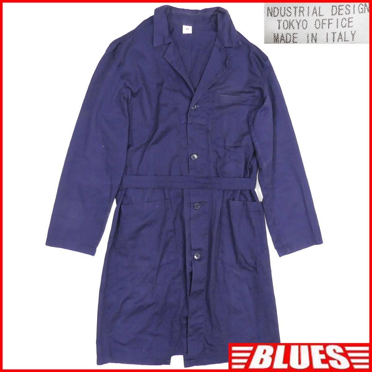 即決★イタリア製 INDUSTRIAL DESIGN★メンズS位 トレンチコート インダストリアルデザイン 44 ショップコート 紺 ネイビー ロングコート拍卖