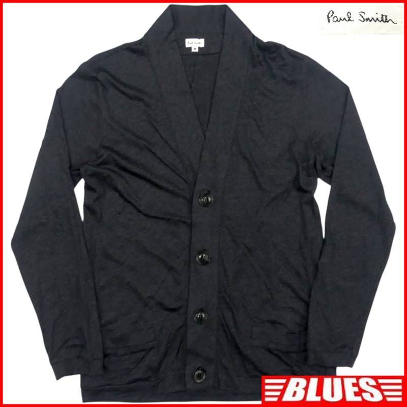 即決★Paul Smith★メンズ M カーディガン ニット セーター ポールスミス チャコールグレー 日本製 ショールカラー 羽織拍卖