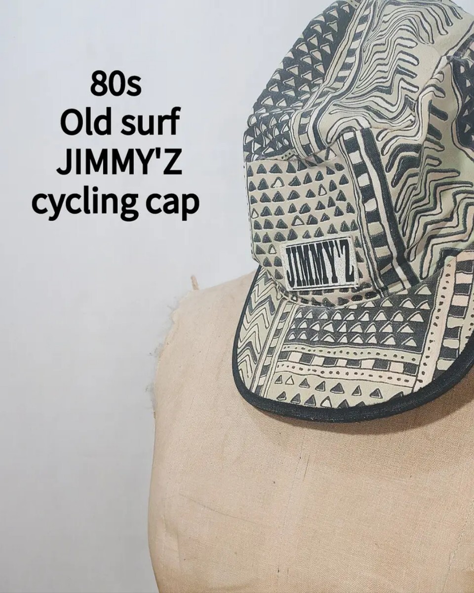 Vintage Old surf JIMMY'Z cycling cap 80s 訳あり オールド サーフ ジミーズ サイクリングキャップ USA製 ビンテージ リメイク リペア用拍卖
