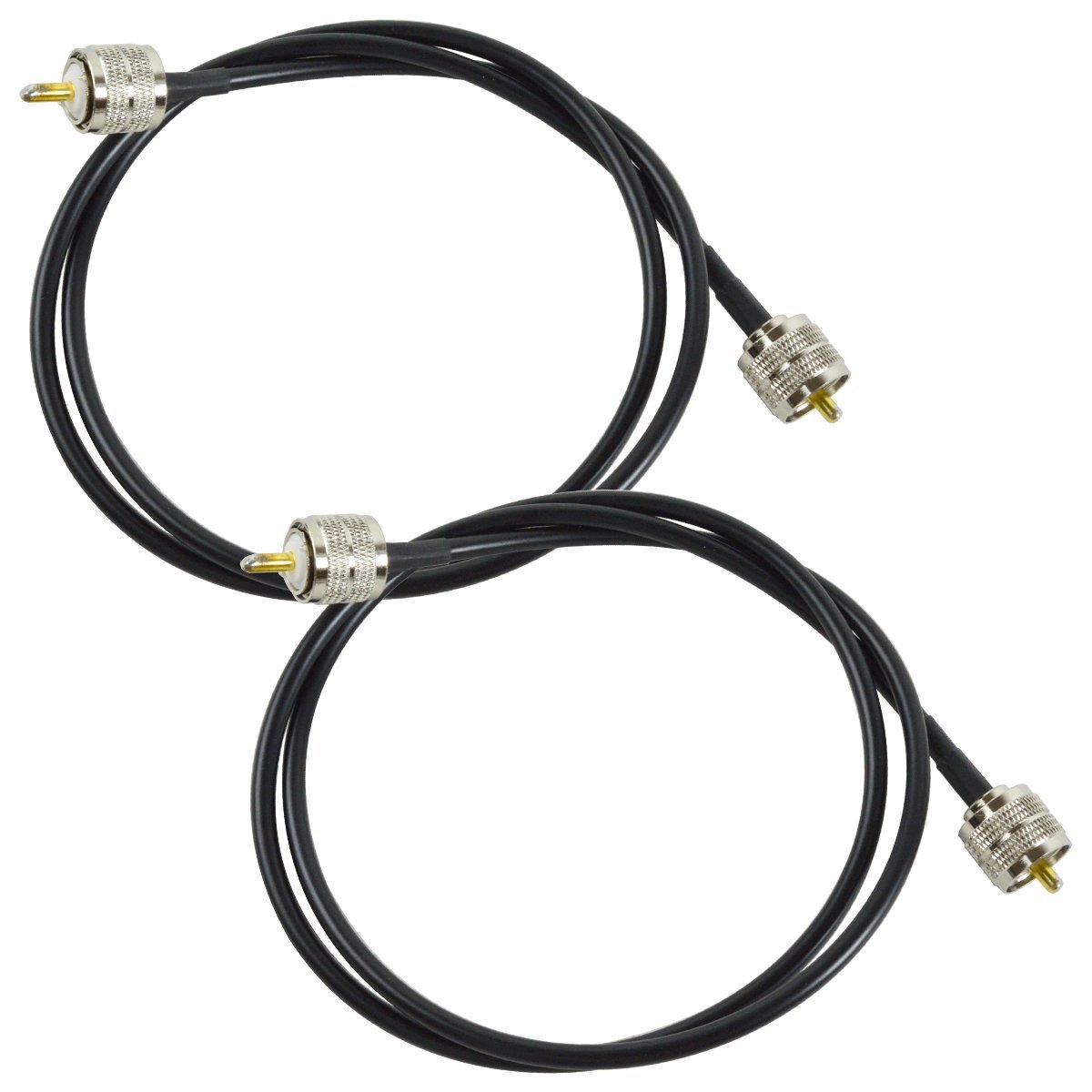 【新品即納】2本セット 50Ω 100cm 同軸ケーブル MP-MP 1m 延長 ケーブル 両端 MP M型コネクタ アマチュア無線 低損失 中継 ケーブル拍卖