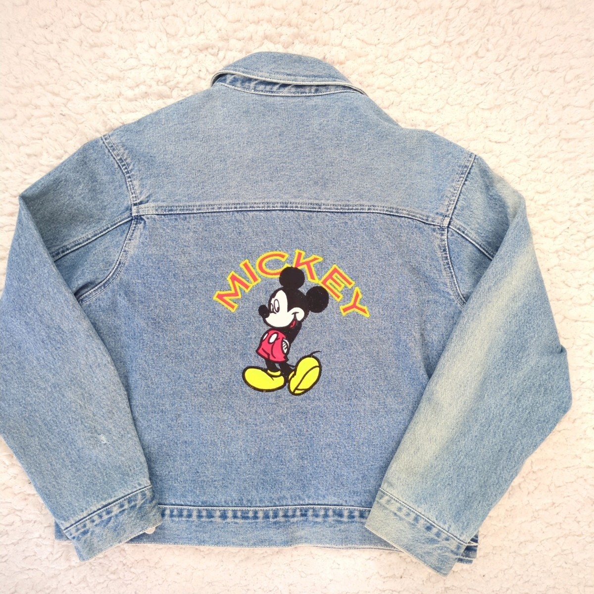 MICKEY UNLIMITED(ミッキーアンリミテッド)デニムジャケット Gジャンバック 刺繍 ミッキーマウス Mickeyレディース ユニセックス XL拍卖