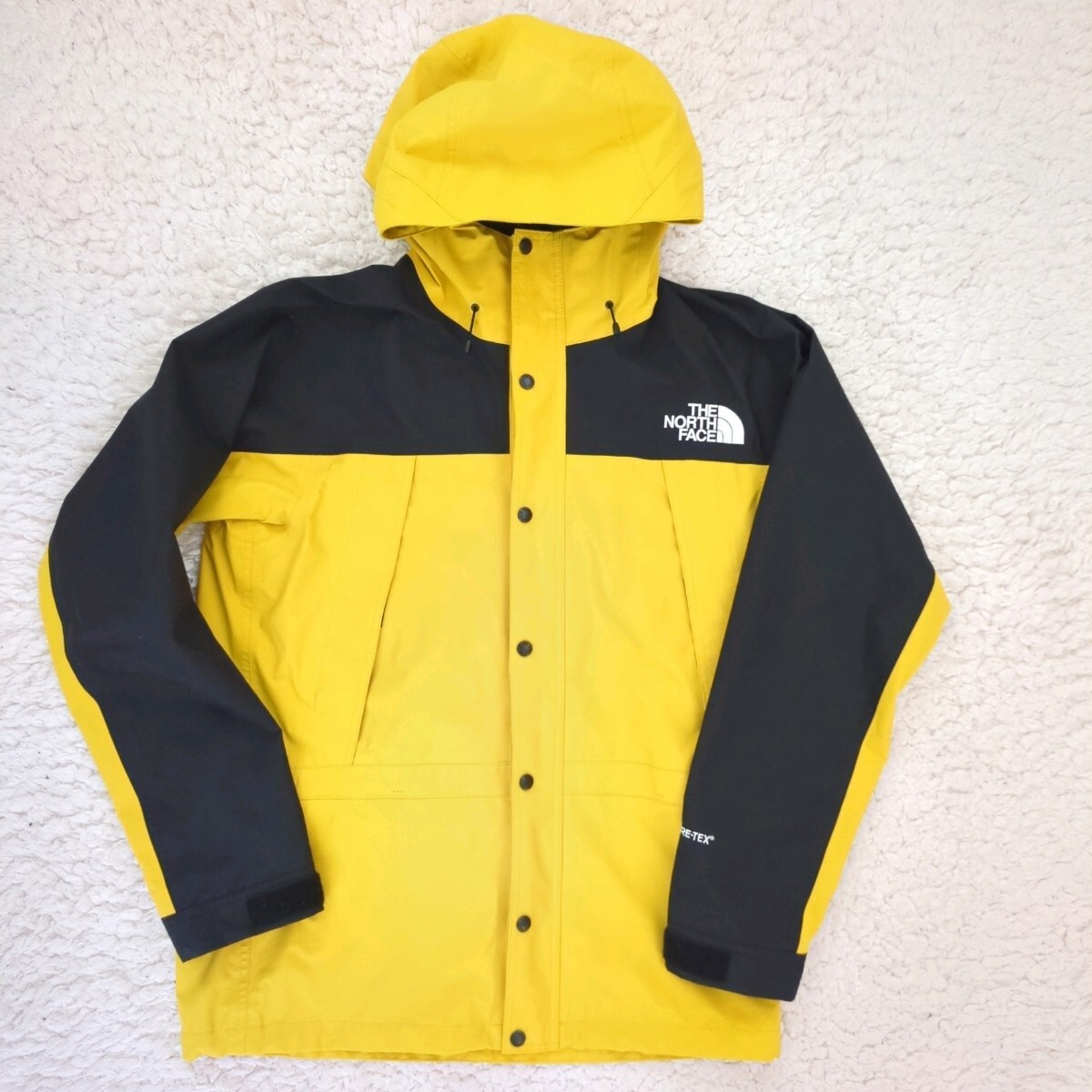 美品 ノースフェイス THE NORTH FACEMOUNTAIN LIGHT JACKET マウンテンライトジャケット NP11834 メンズ GORE-TEX イエロー ブラック XL拍卖