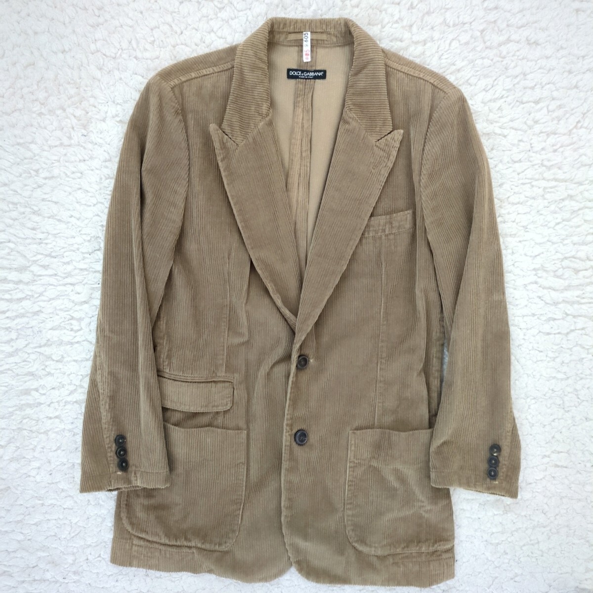 DOLCE & GABBANA テーラードジャケット コーデュロイ ブラウン メンズ ドルチェアンドガッバーナ サイズ50 ウォッシャブル 2ボタン拍卖