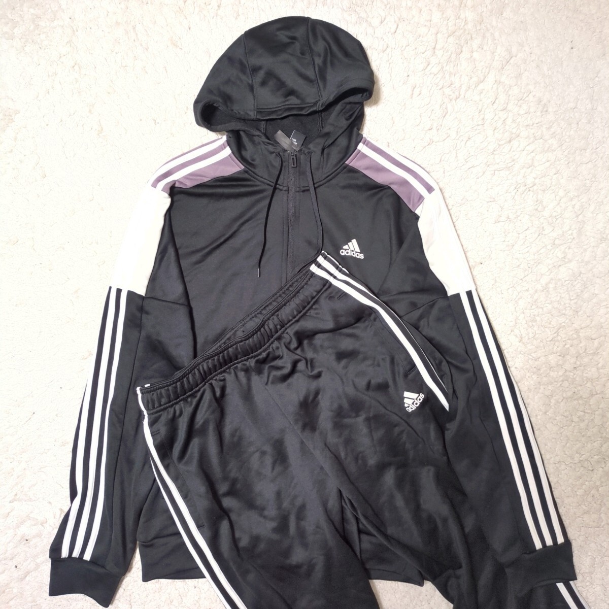 adidas アディダス トレーニング フルジップ パ ジャージー トラックジャケット トラックパンツメンズ XL ブラック FL3631 上下セット拍卖