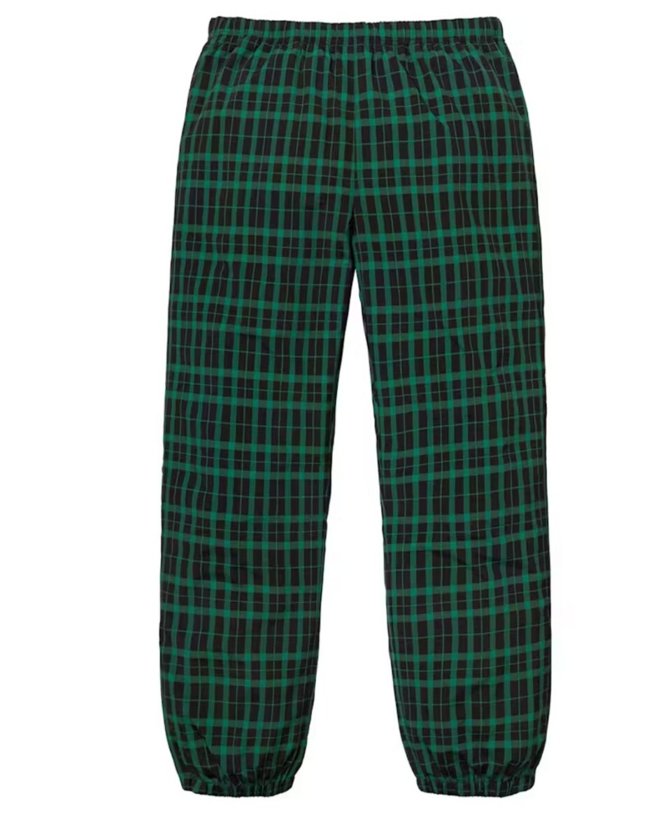 美品 supreme シュプリーム チェック ナイロン パンツ グリーン GREEN トラックパンツ Lサイズ18AW SUPREME Nylon Plaid Track Pants拍卖