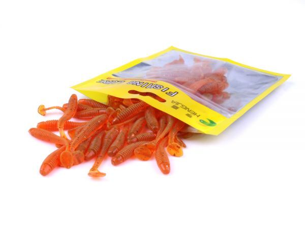 ★ ソフトルアー ワーム シャッドテール オレンジ 2インチ 50個入り ★ バス 根魚 アジ メバル 穴釣りに♪ fis-028-a拍卖