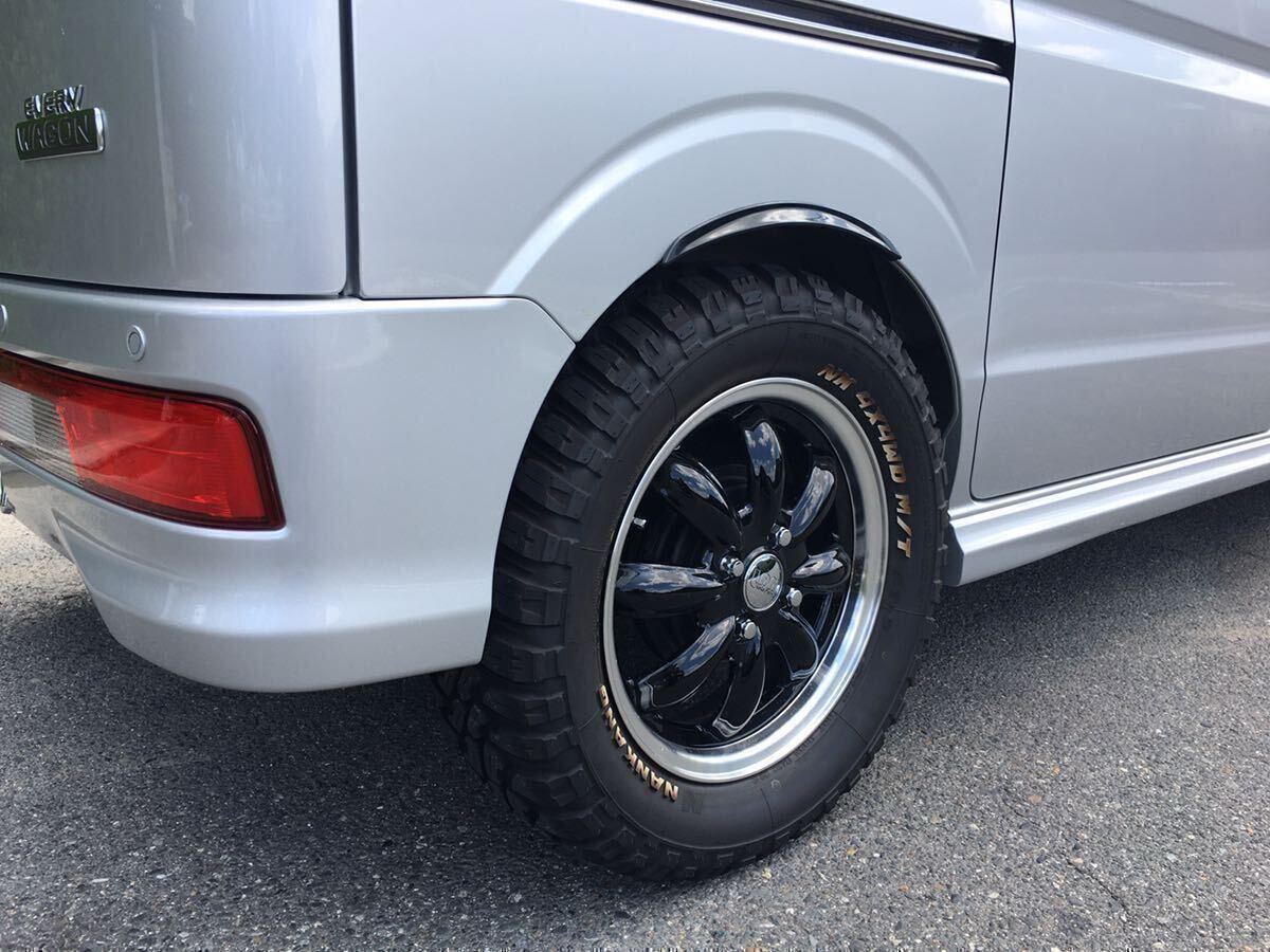 4【送料450円】スズキ エブリイ DA17/DA64(ワゴン&バン)用 ブラックカラー「リア」ロングタイプ オーバーフェンダー(左右セット)拍卖