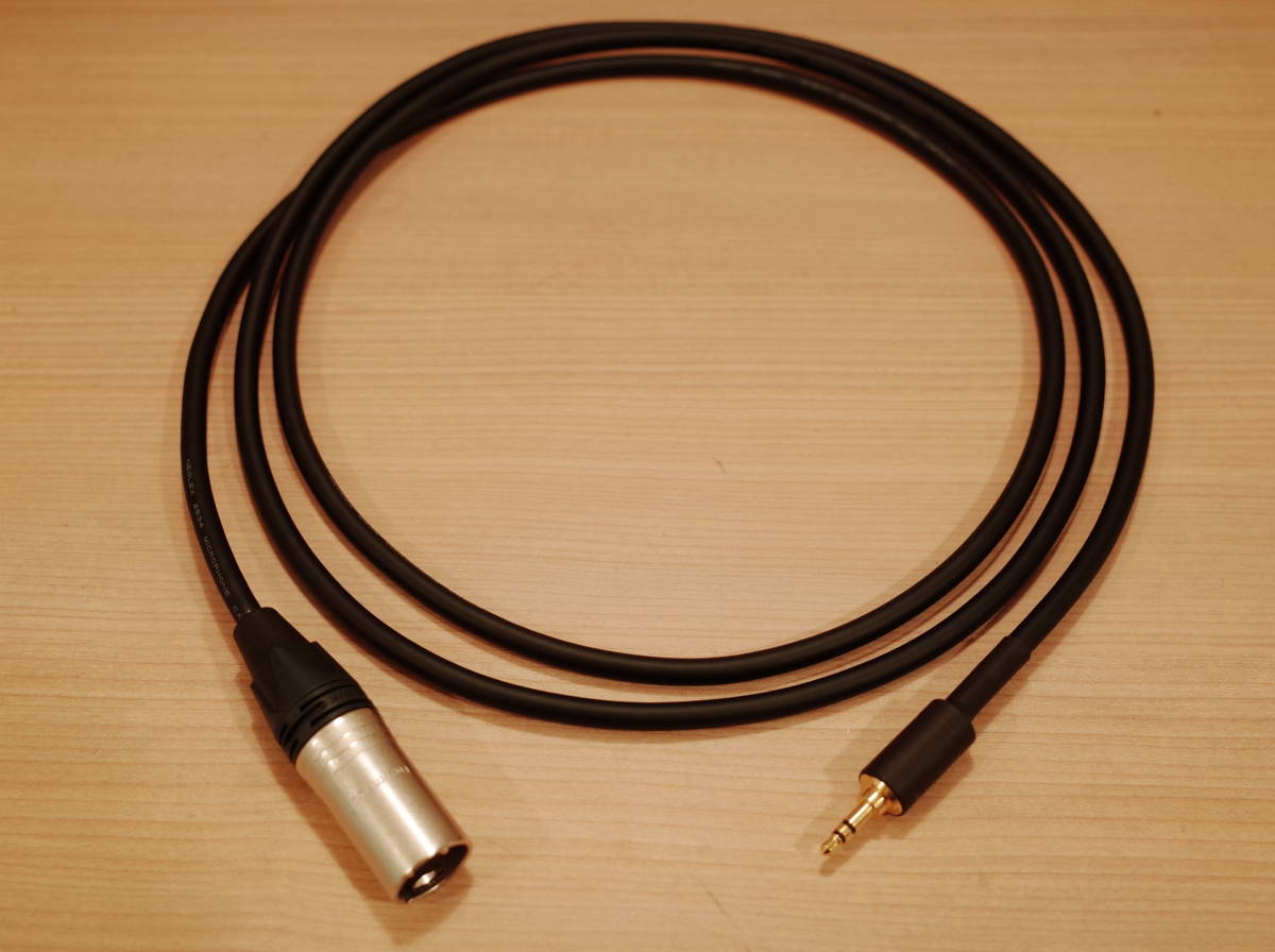 ★ MOGAMI NEGLEX 2534 80cm 3.5mmステレオミニプラグケーブル-XLRオス 変換ケーブル NEUTRIK NYS231BG-LL NC3MXX★拍卖