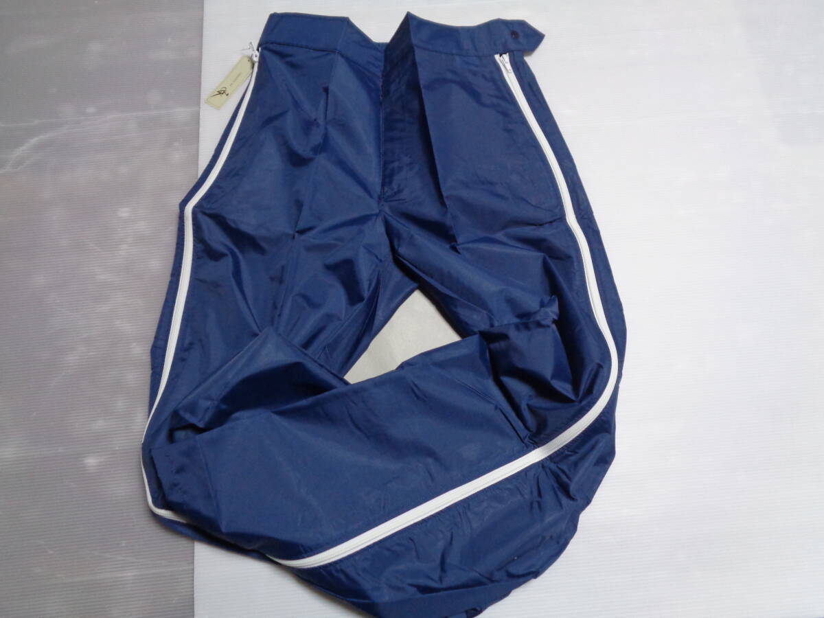 LL 紺×白 通学用 ウィンドブレーカー ヤッケ パンツ ナイロン100% 昭和レトロ 未使用拍卖