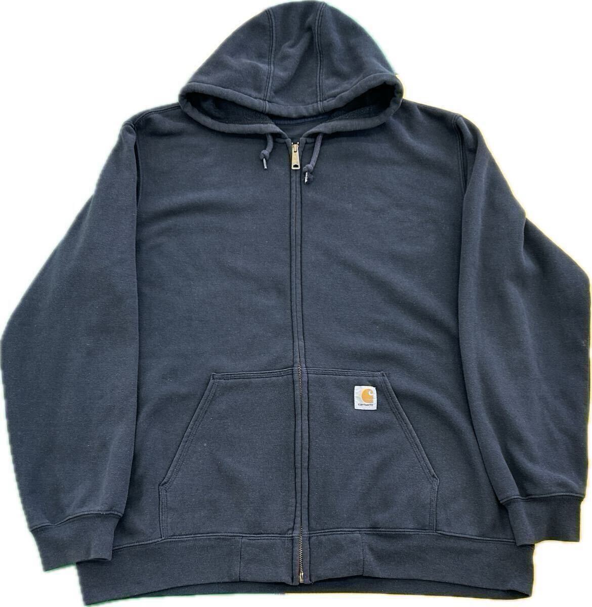 グッドフェード Carhartt Zip Midweight Sweat Parka K122 カーハート フルジップスウェットパーカー USA古着 ブラック BLK XL アクティブ拍卖