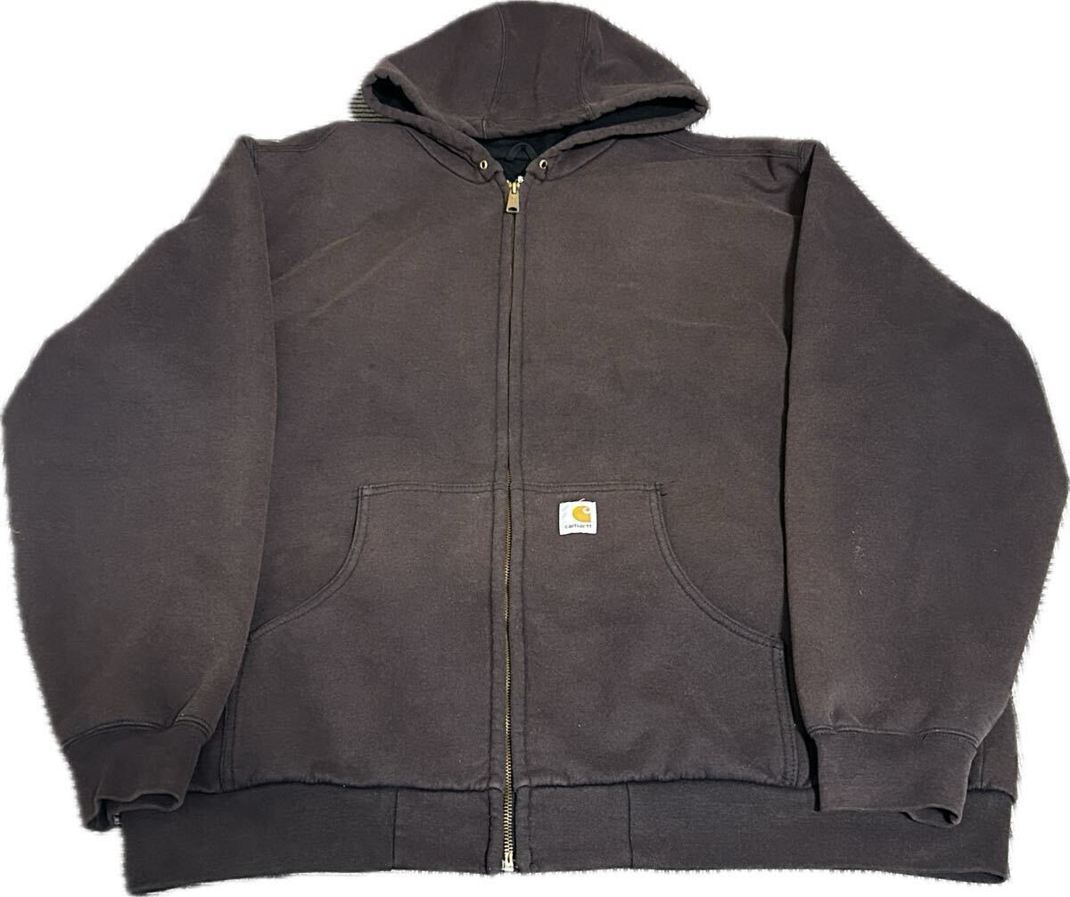 USA製 超フェード Carhartt Thermal Lined Zip Front Hooded Sweat Jacket J149 カーハート サーマルラインド ジャケット アクティブ拍卖