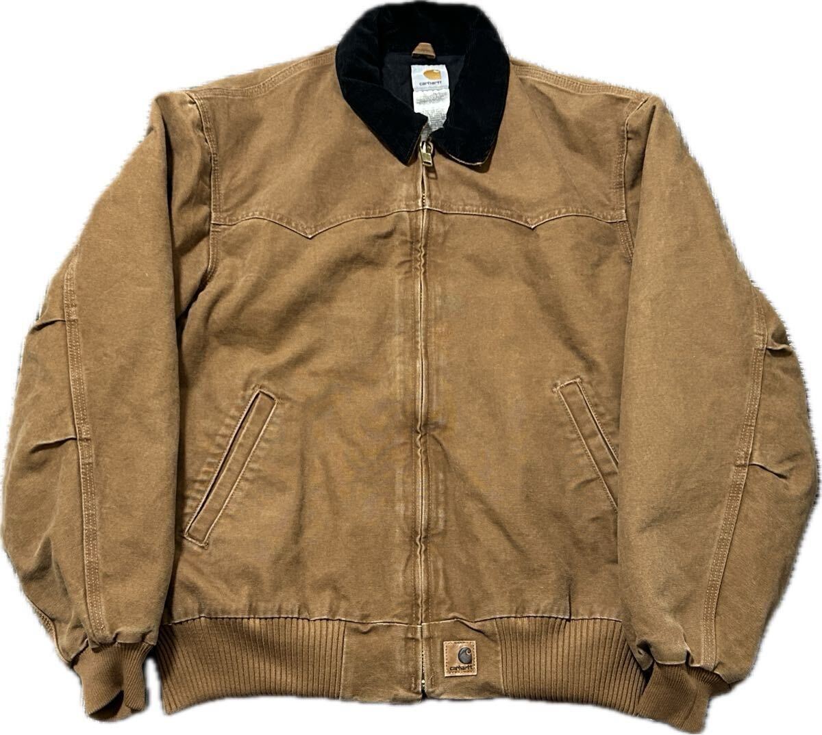 美品 Carhartt Flannel Lined Santa Fe Jacket J14 カーハート サンタフェジャケット Vintage ビンテージ デトロイト アクティブ USA L拍卖