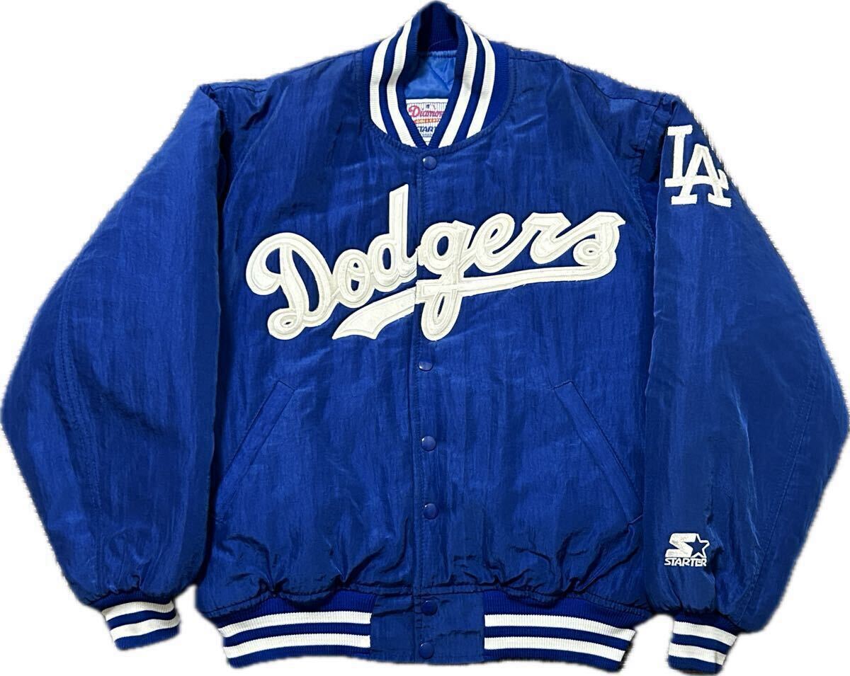 USA製 90s STARTER Los Angels Dodgers Varsity Jacket スターター ロサンゼルス ドジャース バーシティジャケット スタジャン Vintage拍卖
