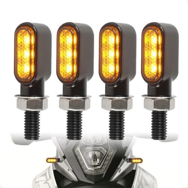 バイク led ミニ ウインカー 車検対応 ポジション 汎用 極小 アンバー ハーレー アメリカン カフェレーサー 4個セット リレー付拍卖