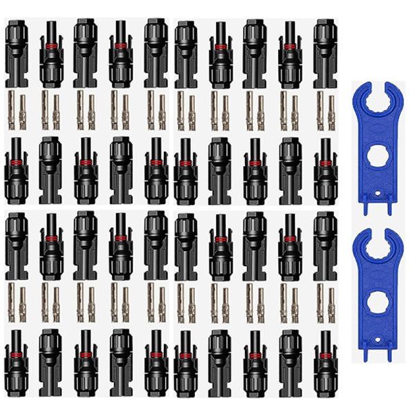20組 セット MC4コネクター ソーラーパネル 接続ケーブル用 MC4型コネクター (オス・メス) MC4コネクタ 取り付けレンチ 2本 N521拍卖
